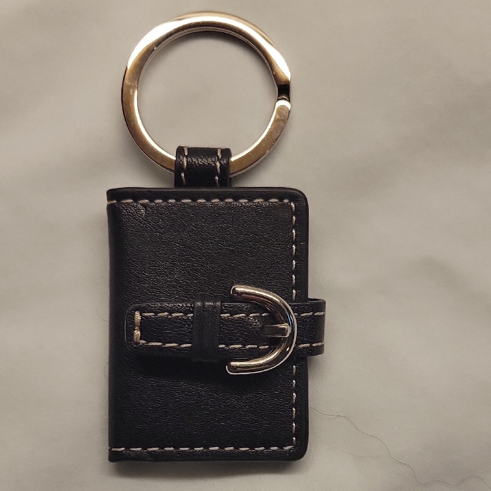 Coach Black Key Holder with Silver Accents